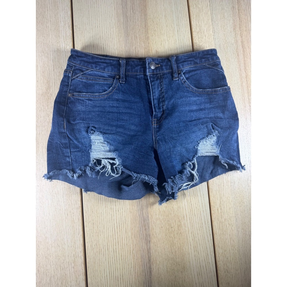 Sofia Jeans by Sofia Vergara Chi Short Dark Wash Distressed Denim Shorts Size 4